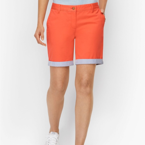 Talbots Pants - Talbots Vibrant Orange Women's Bermudas Relaxed Chinos Size 14